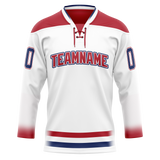 Custom White & Maroon Colors Design Sports Hockey Jersey HK01MC020208