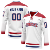 Custom White & Maroon Colors Design Sports Hockey Jersey