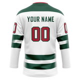 Custom White & Kelly Green Colors Design Sports Hockey Jersey HK01MW020215