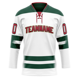 Custom White & Kelly Green Colors Design Sports Hockey Jersey HK01MW020215