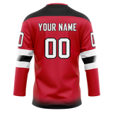 Custom Red & Black Colors Design Sports Hockey Jersey HK01NJD010901