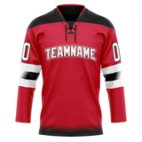 Custom Red & Black Colors Design Sports Hockey Jersey HK01NJD010901