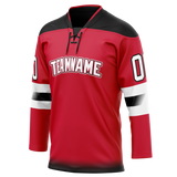 Custom Red & Black Colors Design Sports Hockey Jersey HK01NJD010901