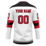 Custom White & Red Colors Design Sports Hockey Jersey HK01NJD020209