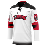 Custom White & Red Colors Design Sports Hockey Jersey HK01NJD020209