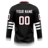 Custom Black & White Colors Design Sports Hockey Jersey HK01NJD030102