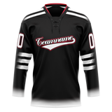 Custom Black & White Colors Design Sports Hockey Jersey HK01NJD030102