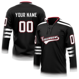 Custom Black & White Colors Design Sports Hockey Jersey