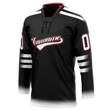 Custom Black & White Colors Design Sports Hockey Jersey HK01NJD030102