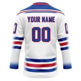 Custom White & Royal Blue Colors Design Sports Hockey Jersey HK01NYR020219