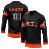 Custom Black & Orange Colors Design Sports Hockey Jersey