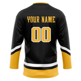 Custom Black & Gold Colors Design Sports Hockey Jersey HK01PP010113