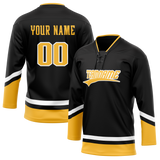 Custom Black & Gold Colors Design Sports Hockey Jersey HK01PP010113