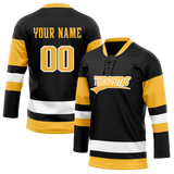 Custom Black & Gold Colors Design Sports Hockey Jersey