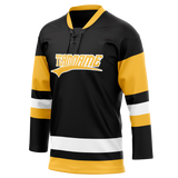 Custom Black & Gold Colors Design Sports Hockey Jersey HK01PP020113