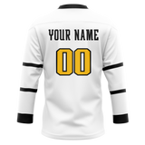 Custom White & Black Colors Design Sports Hockey Jersey HK01PP050201