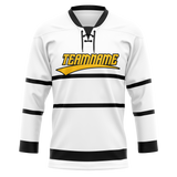 Custom White & Black Colors Design Sports Hockey Jersey HK01PP050201