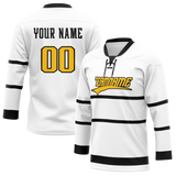 Custom White & Black Colors Design Sports Hockey Jersey HK01PP050201