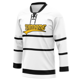 Custom White & Black Colors Design Sports Hockey Jersey HK01PP050201