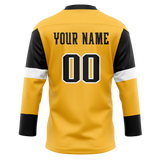 Custom Gold & Black Colors Design Sports Hockey Jersey HK01PP071301