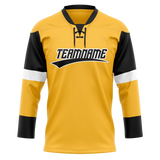 Custom Gold & Black Colors Design Sports Hockey Jersey HK01PP071301