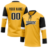 Custom Gold & Black Colors Design Sports Hockey Jersey HK01PP071301