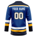 Custom Royal Blue & Black Colors Design Sports Hockey Jersey HK01SB011901