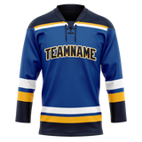 Custom Royal Blue & Black Colors Design Sports Hockey Jersey HK01SB011901