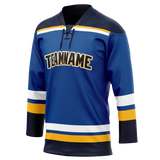 Custom Royal Blue & Black Colors Design Sports Hockey Jersey HK01SB011901