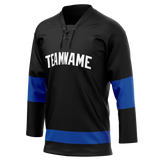 Custom Black & Royal Blue Colors Design Sports Hockey Jersey HK01TML020119