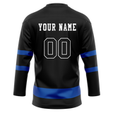 Custom Black & Royal Blue Colors Design Sports Hockey Jersey HK01TML030119