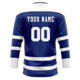 Custom Royal Blue & White Colors Design Sports Hockey Jersey HK01TML041902