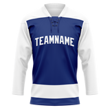 Custom Royal Blue & White Colors Design Sports Hockey Jersey HK01TML051902