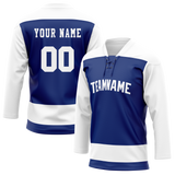 Custom Royal Blue & White Colors Design Sports Hockey Jersey HK01TML051902