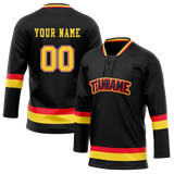 Custom Black & Red Colors Design Sports Hockey Jersey