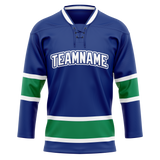 Custom Royal Blue & Kelly Green Colors Design Sports Hockey Jersey HK01VC021915