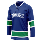 Custom Royal Blue & Kelly Green Colors Design Sports Hockey Jersey HK01VC021915