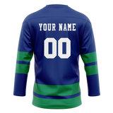 Custom Royal Blue & Cream Colors Design Sports Hockey Jersey HK01VC031905