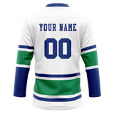 Custom White & Royal Blue Colors Design Sports Hockey Jersey HK01VC040219