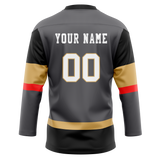 Custom Gray & Black Colors Design Sports Hockey Jersey HK01VGK020301