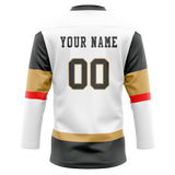 Custom White & Gray Colors Design Sports Hockey Jersey HK01VGK030203