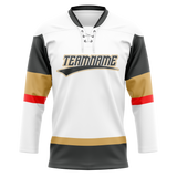 Custom White & Gray Colors Design Sports Hockey Jersey HK01VGK030203