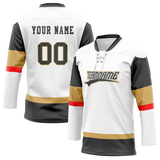 Custom White & Gray Colors Design Sports Hockey Jersey