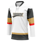 Custom White & Gray Colors Design Sports Hockey Jersey HK01VGK030203