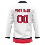 Custom White & Red Colors Design Sports Hockey Jersey HK01WC040209