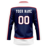 Custom Dark Purple & White Colors Design Sports Hockey Jersey HK01WJ012202