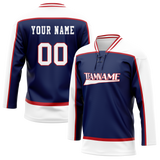 Custom Dark Purple & White Colors Design Sports Hockey Jersey