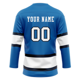 Custom Blue & White Colors Design Sports Hockey Jersey HK01WJ052002