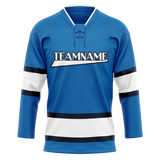 Custom Blue & White Colors Design Sports Hockey Jersey HK01WJ052002