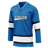 Custom Blue & White Colors Design Sports Hockey Jersey HK01WJ052002